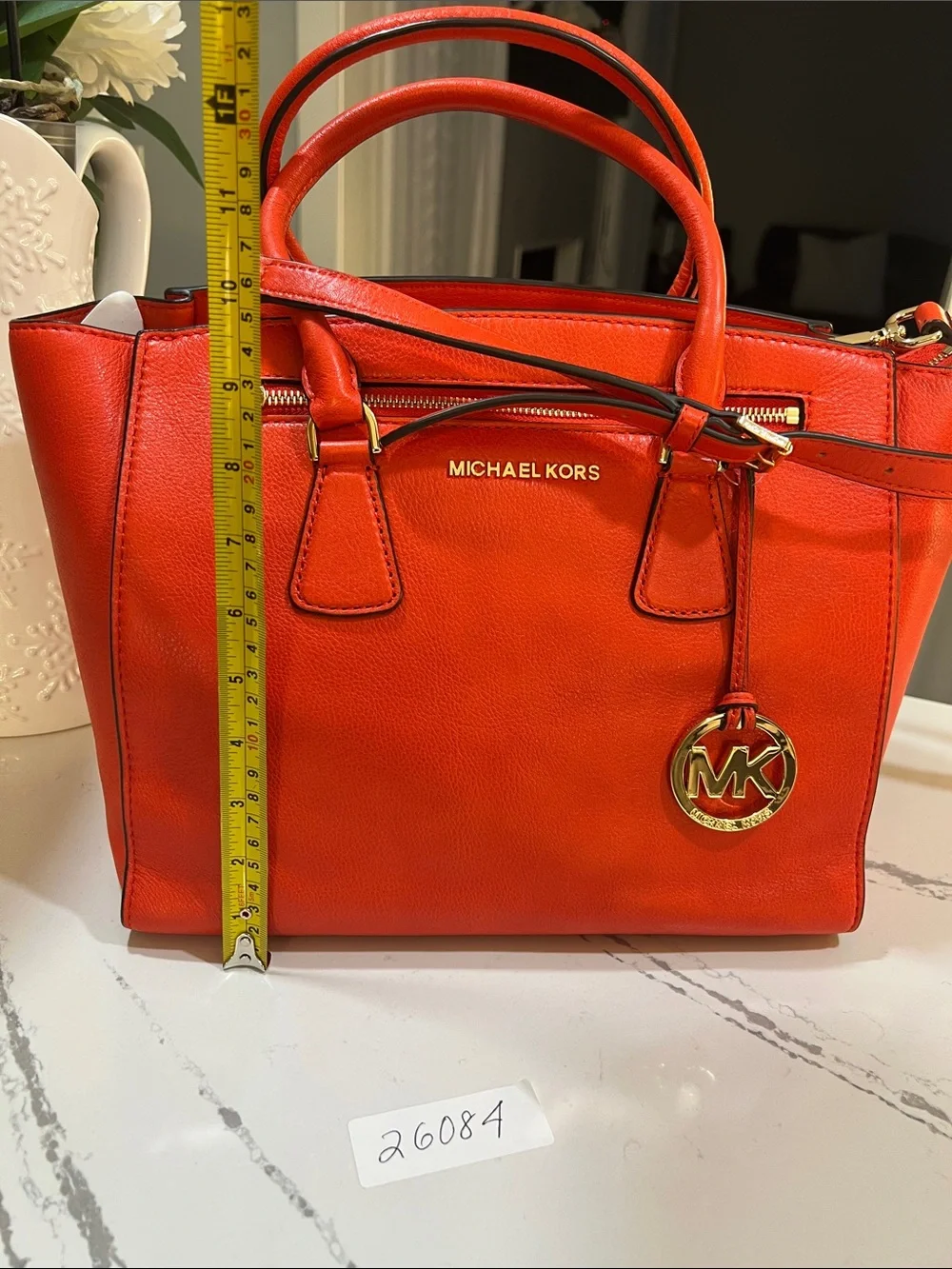 Michael Kors Sophie Mandarin Leather Satchel with MK Charm